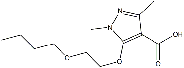 5-(2-butoxyethoxy)-1,3-dimethyl-1H-pyrazole-4-carboxylic acid Struktur