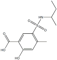 5-(butan-2-ylsulfamoyl)-2-hydroxy-4-methylbenzoic acid Struktur