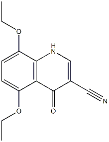 5,8-diethoxy-4-oxo-1,4-dihydroquinoline-3-carbonitrile Struktur