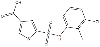 5-[(3-chloro-2-methylphenyl)sulfamoyl]thiophene-3-carboxylic acid Struktur