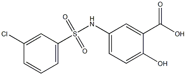 5-[(3-chlorobenzene)sulfonamido]-2-hydroxybenzoic acid Struktur