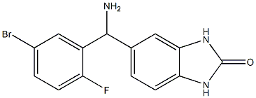 5-[amino(5-bromo-2-fluorophenyl)methyl]-2,3-dihydro-1H-1,3-benzodiazol-2-one Struktur