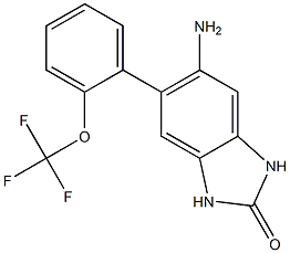 5-amino-6-[2-(trifluoromethoxy)phenyl]-1,3-dihydro-2H-benzimidazol-2-one Struktur