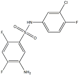 5-amino-N-(3-chloro-4-fluorophenyl)-2,4-difluorobenzene-1-sulfonamide Struktur