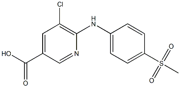 5-chloro-6-[(4-methanesulfonylphenyl)amino]pyridine-3-carboxylic acid Struktur