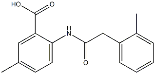 5-methyl-2-[2-(2-methylphenyl)acetamido]benzoic acid Struktur