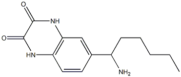 6-(1-aminohexyl)-1,2,3,4-tetrahydroquinoxaline-2,3-dione Struktur