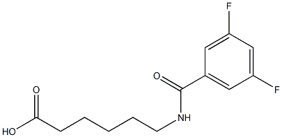 6-[(3,5-difluorophenyl)formamido]hexanoic acid Struktur