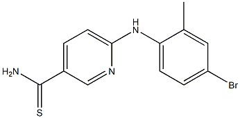 6-[(4-bromo-2-methylphenyl)amino]pyridine-3-carbothioamide Struktur