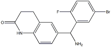 6-[amino(5-bromo-2-fluorophenyl)methyl]-1,2,3,4-tetrahydroquinolin-2-one Struktur