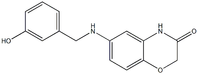 6-{[(3-hydroxyphenyl)methyl]amino}-3,4-dihydro-2H-1,4-benzoxazin-3-one Struktur