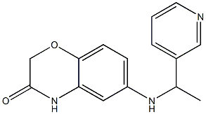 6-{[1-(pyridin-3-yl)ethyl]amino}-3,4-dihydro-2H-1,4-benzoxazin-3-one Struktur