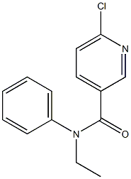 6-chloro-N-ethyl-N-phenylpyridine-3-carboxamide Struktur