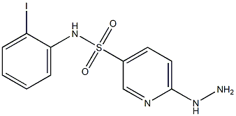 6-hydrazinyl-N-(2-iodophenyl)pyridine-3-sulfonamide Struktur