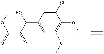 methyl 2-{[3-chloro-5-methoxy-4-(prop-2-yn-1-yloxy)phenyl](hydroxy)methyl}prop-2-enoate Struktur