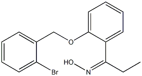 N-(1-{2-[(2-bromophenyl)methoxy]phenyl}propylidene)hydroxylamine Struktur