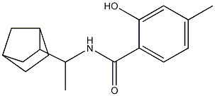 N-(1-{bicyclo[2.2.1]heptan-2-yl}ethyl)-2-hydroxy-4-methylbenzamide Struktur