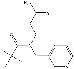 N-(2-carbamothioylethyl)-2,2-dimethyl-N-(pyridin-3-ylmethyl)propanamide Struktur