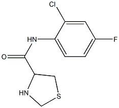 N-(2-chloro-4-fluorophenyl)-1,3-thiazolidine-4-carboxamide Struktur