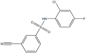 N-(2-chloro-4-fluorophenyl)-3-cyanobenzene-1-sulfonamide Struktur