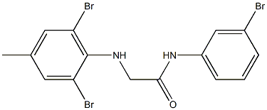 N-(3-bromophenyl)-2-[(2,6-dibromo-4-methylphenyl)amino]acetamide Struktur