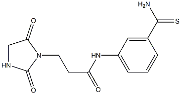 N-(3-carbamothioylphenyl)-3-(2,5-dioxoimidazolidin-1-yl)propanamide Struktur