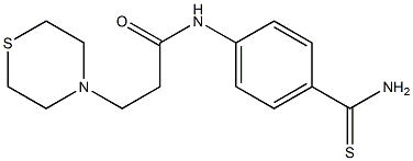 N-(4-carbamothioylphenyl)-3-(thiomorpholin-4-yl)propanamide Struktur