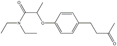 N,N-diethyl-2-[4-(3-oxobutyl)phenoxy]propanamide Struktur