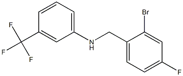 N-[(2-bromo-4-fluorophenyl)methyl]-3-(trifluoromethyl)aniline Struktur