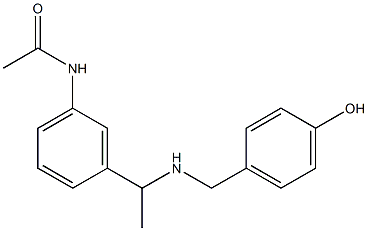 N-[3-(1-{[(4-hydroxyphenyl)methyl]amino}ethyl)phenyl]acetamide Struktur