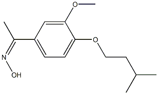 N-{1-[3-methoxy-4-(3-methylbutoxy)phenyl]ethylidene}hydroxylamine Struktur