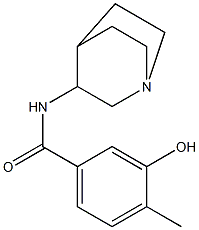 N-{1-azabicyclo[2.2.2]octan-3-yl}-3-hydroxy-4-methylbenzamide Struktur