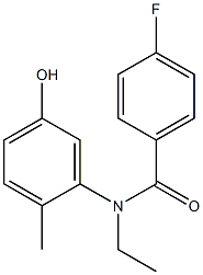 N-ethyl-4-fluoro-N-(5-hydroxy-2-methylphenyl)benzamide Struktur