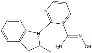 N'-hydroxy-2-(2-methyl-2,3-dihydro-1H-indol-1-yl)pyridine-3-carboximidamide Struktur