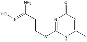 N'-hydroxy-3-[(6-methyl-4-oxo-1,4-dihydropyrimidin-2-yl)sulfanyl]propanimidamide Struktur