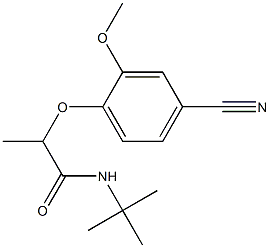 N-tert-butyl-2-(4-cyano-2-methoxyphenoxy)propanamide Struktur