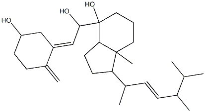 4-[1-Hydroxy-2-(5-hydroxy-2-methylene-cyclohexylidene)-ethyl]-7a-methyl-1-(1,4,5-trimethyl-hex-2-enyl)-octahydro-inden-4-ol Struktur