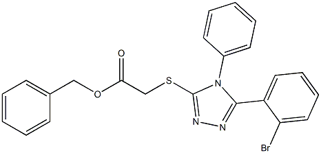 benzyl {[5-(2-bromophenyl)-4-phenyl-4H-1,2,4-triazol-3-yl]sulfanyl}acetate Struktur