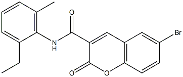 6-bromo-N-(2-ethyl-6-methylphenyl)-2-oxo-2H-chromene-3-carboxamide Struktur