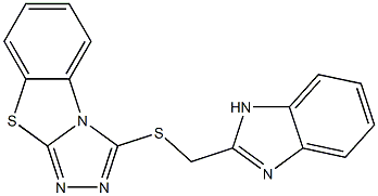 1H-benzimidazol-2-ylmethyl [1,2,4]triazolo[3,4-b][1,3]benzothiazol-3-yl sulfide Struktur