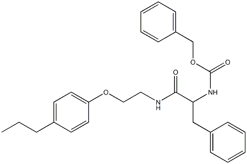 benzyl 1-benzyl-2-oxo-2-{[2-(4-propylphenoxy)ethyl]amino}ethylcarbamate Struktur