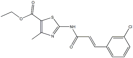 ethyl 2-{[3-(3-chlorophenyl)acryloyl]amino}-4-methyl-1,3-thiazole-5-carboxylate Struktur