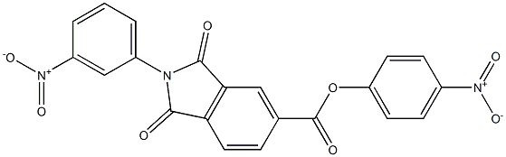 4-nitrophenyl 2-{3-nitrophenyl}-1,3-dioxo-5-isoindolinecarboxylate Struktur