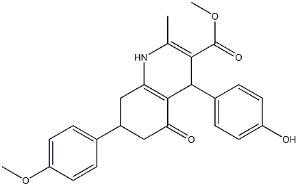 methyl 4-(4-hydroxyphenyl)-7-(4-methoxyphenyl)-2-methyl-5-oxo-1,4,5,6,7,8-hexahydro-3-quinolinecarboxylate Struktur