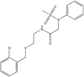 N-{2-[(2-chlorobenzyl)sulfanyl]ethyl}-2-[(methylsulfonyl)anilino]acetamide Struktur