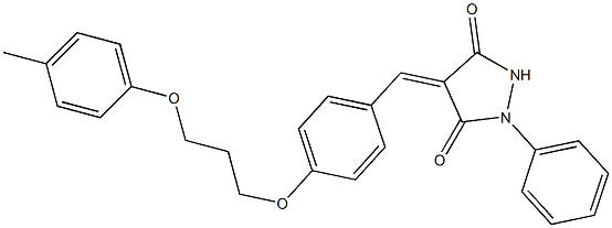 4-{4-[3-(4-methylphenoxy)propoxy]benzylidene}-1-phenyl-3,5-pyrazolidinedione Struktur