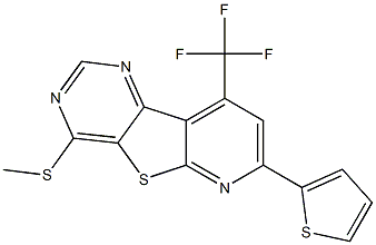 methyl 7-(2-thienyl)-9-(trifluoromethyl)pyrido[3',2':4,5]thieno[3,2-d]pyrimidin-4-yl sulfide Struktur