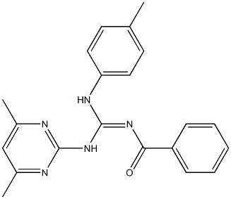 N''-benzoyl-N-(4,6-dimethyl-2-pyrimidinyl)-N'-(4-methylphenyl)guanidine Struktur