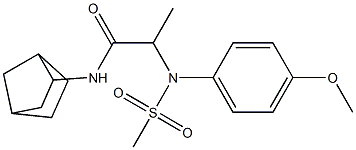 N-bicyclo[2.2.1]hept-2-yl-2-[4-methoxy(methylsulfonyl)anilino]propanamide Struktur