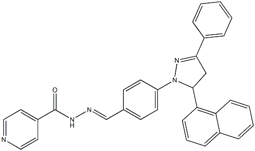 N'-{4-[5-(1-naphthyl)-3-phenyl-4,5-dihydro-1H-pyrazol-1-yl]benzylidene}isonicotinohydrazide Struktur